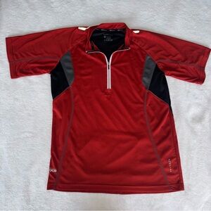 Serfas Red and Black Men's Cycling Jersey Shirt 1/4 zip XL